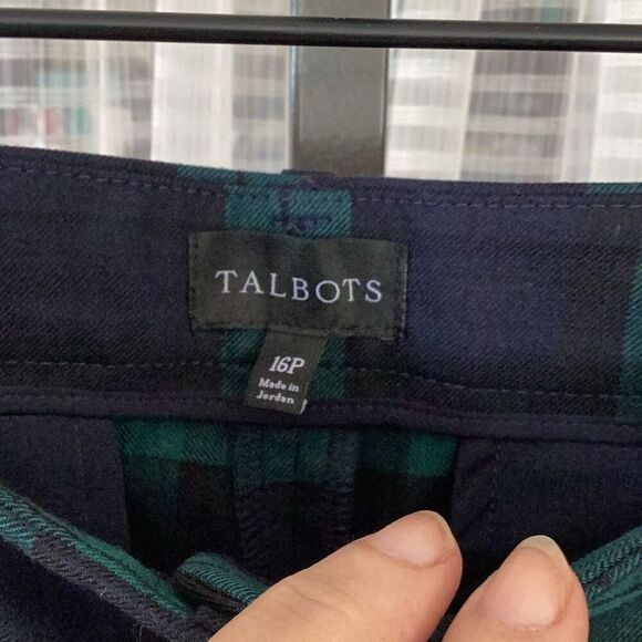 TALBOTS SOUTHAMPTON STRAIGHT LEG PANTS BLACK WATCH TARTAN 16P - Picture 5 of 7
